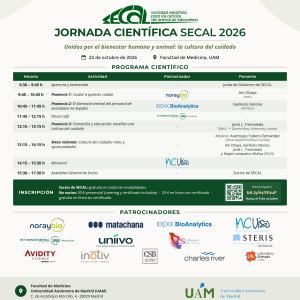 Folleto de la Jornada Científica SECAL 2026 con el programa, la inscripción y los patrocinadores