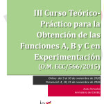 Portada del folleto del III Curso Teórico-Práctico para la Obtención de las Funciones A, B y C en Experimentación Animal