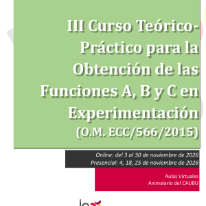III Curso Teórico-Práctico para la Obtención de las Funciones A, B y C en Experimentación Animal (Burgos) 10 Portada del folleto del III Curso Teórico-Práctico para la Obtención de las Funciones A, B y C en Experimentación Animal